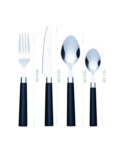 Bon Florentine 16-Piece Stainless Steel Cutlery Set - Black