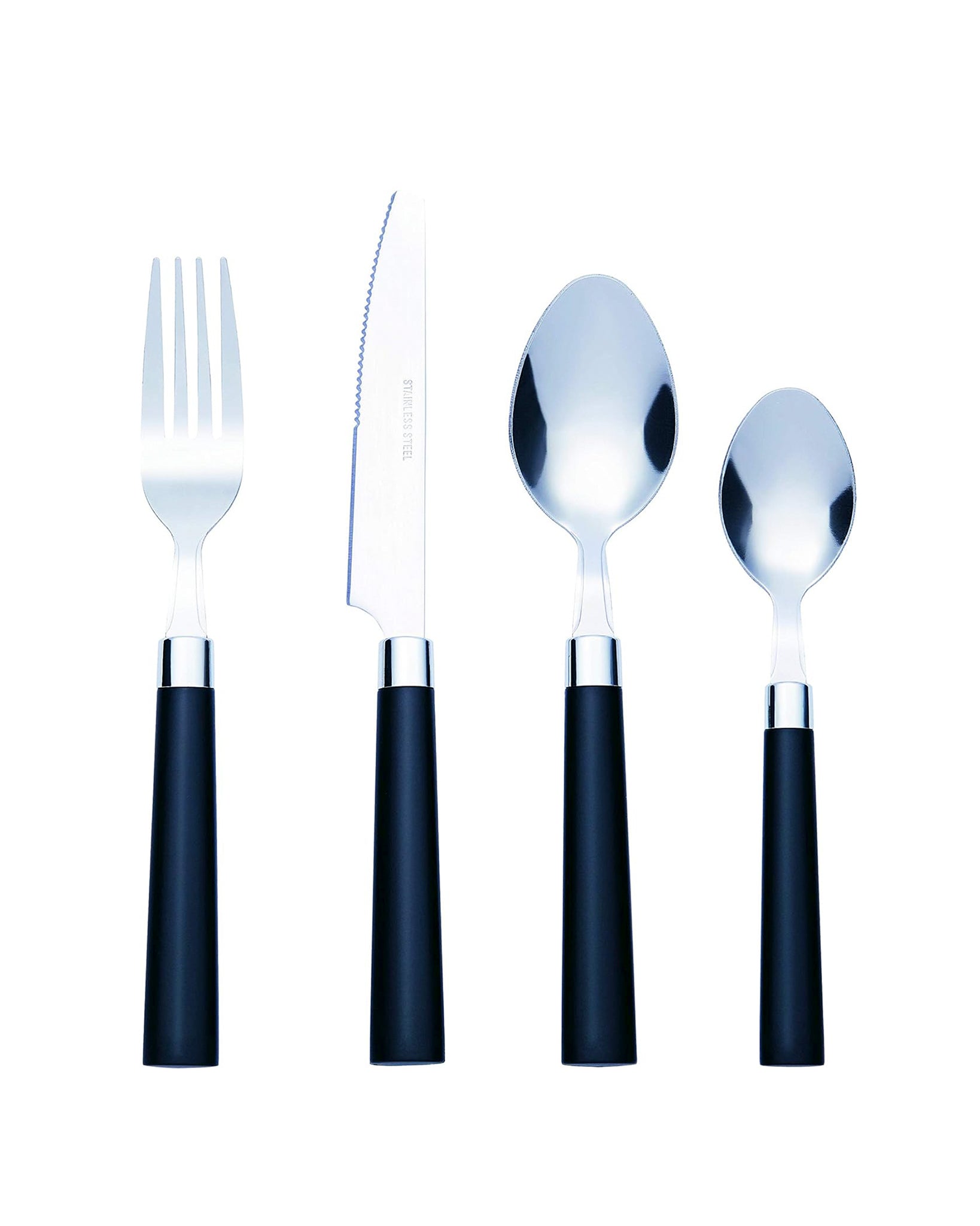 Bon Florentine 16-Piece Stainless Steel Cutlery Set - Black