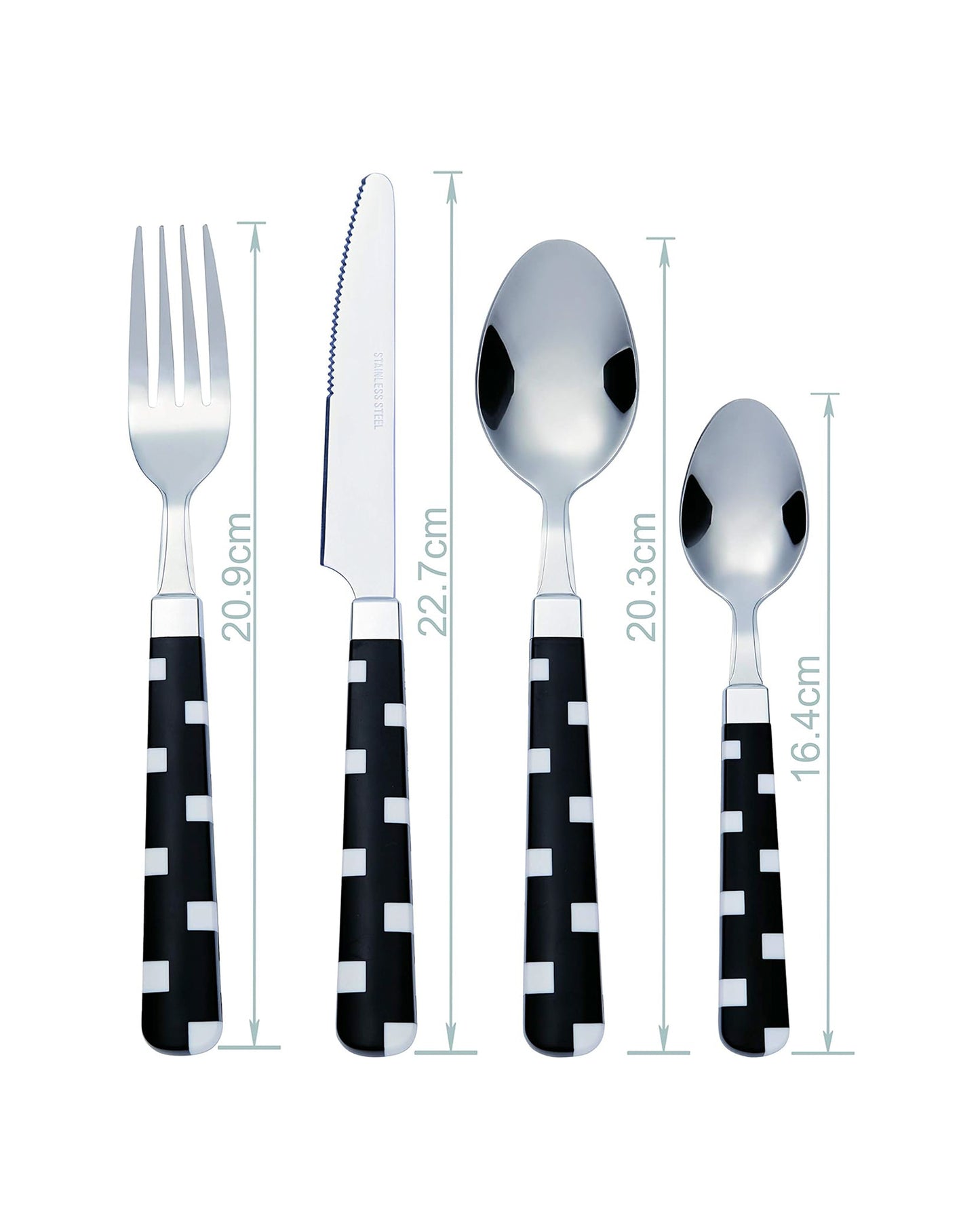 Bon Fusion 16-Piece Stainless Steel Cutlery Set - Black