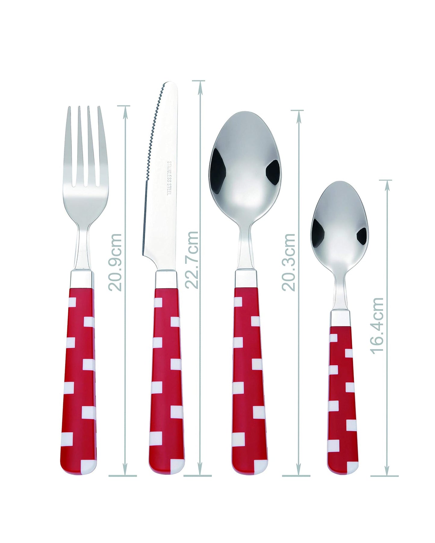 Bon Fusion 16-Piece Stainless Steel Cutlery Set - Red