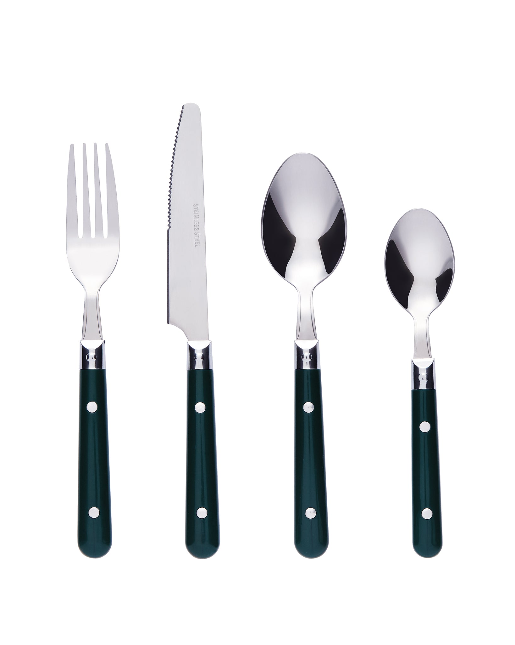 Bon Brasserie 16-Piece Stainless Steel Cutlery Set - Green