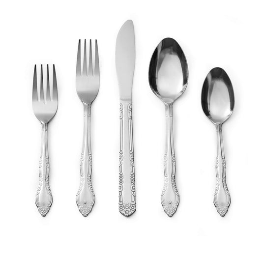 Bon Flora 20-Piece Stainless Steel Flatware Silverware Cutlery Set, Include Knife/Fork/Spoon, Dishwasher Safe, Service for 4