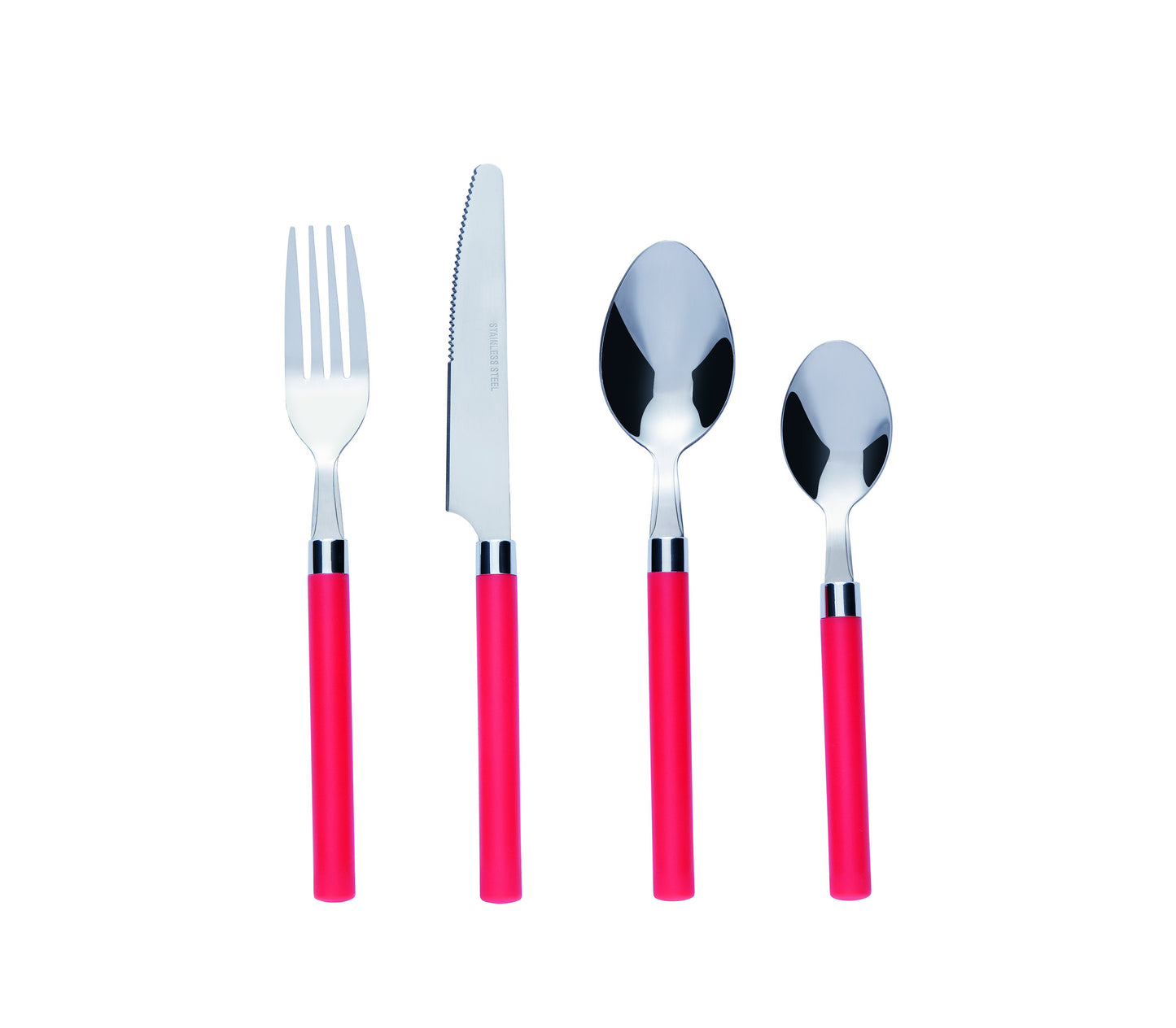 Bon Funnel 16-Piece Stainless Steel Cutlery Set - Red