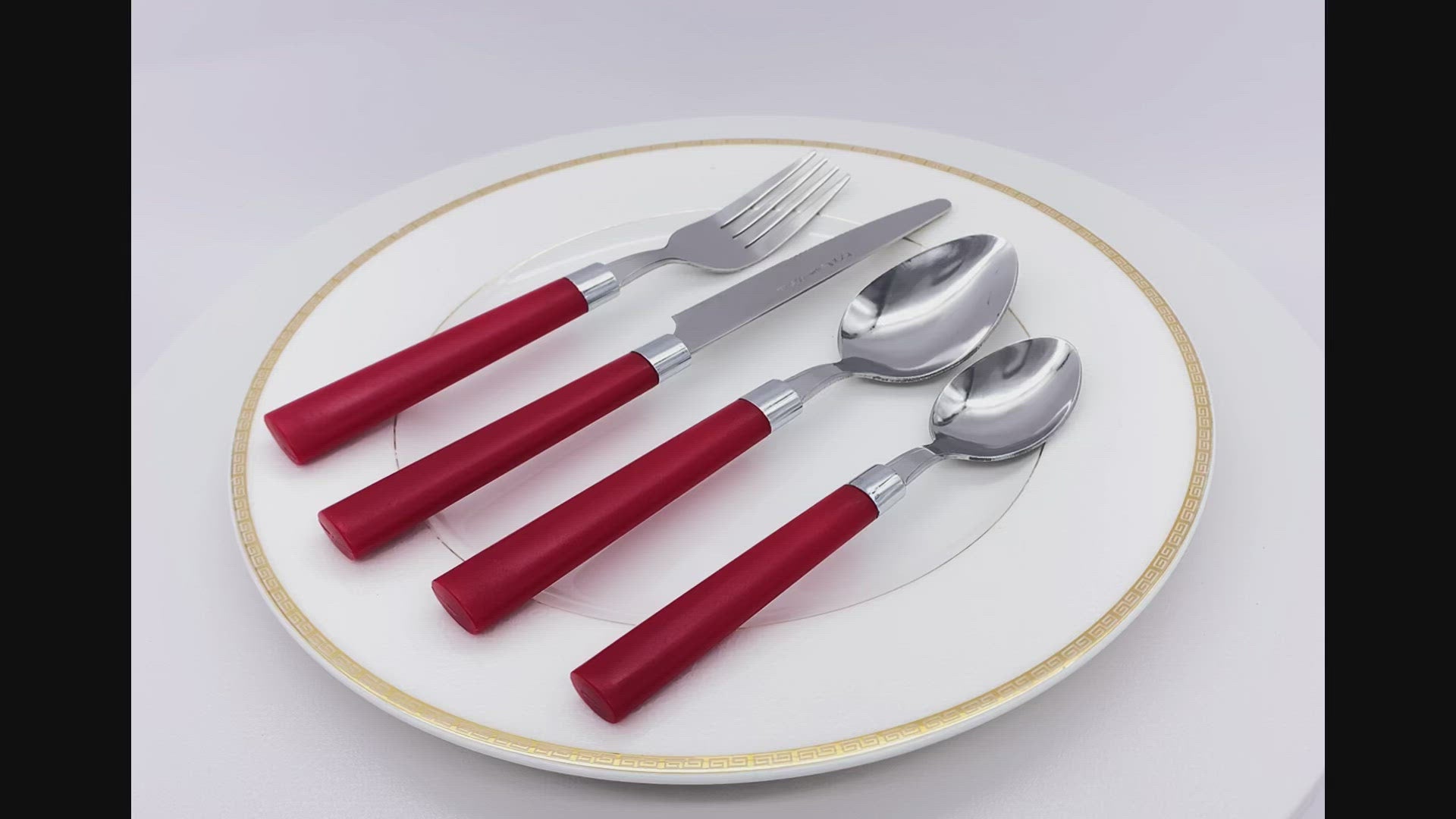Bon Florentine 16-Piece Stainless Steel Cutlery Set - Red