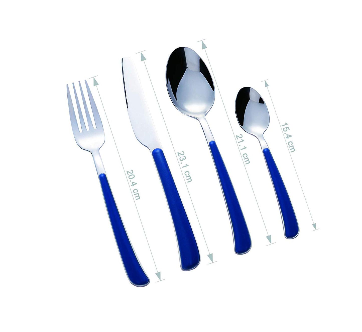 Bon Wiry 16-Piece Stainless Steel Cutlery Set - Blue