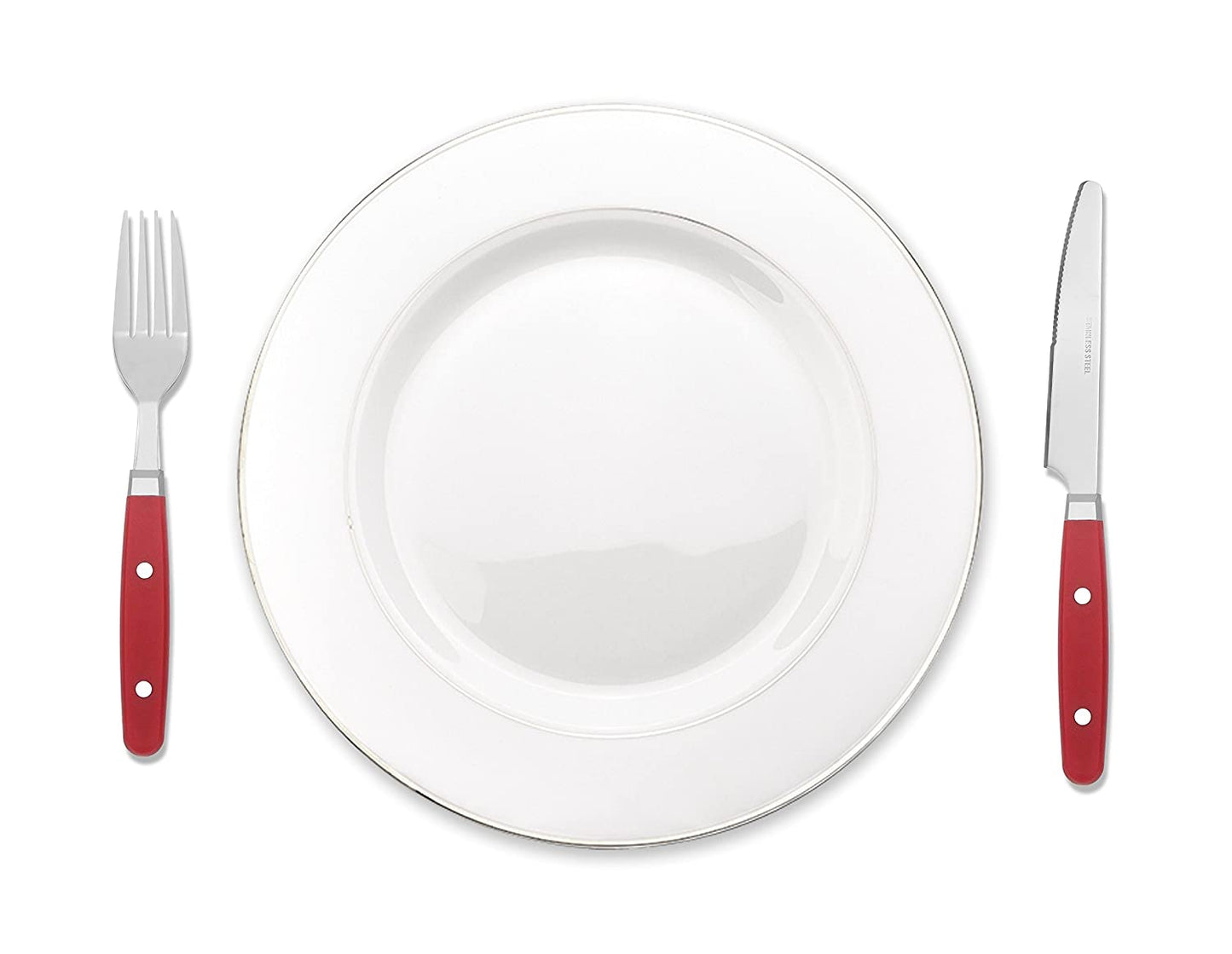Bon Henley 16-Piece Stainless Steel Cutlery Set - Red