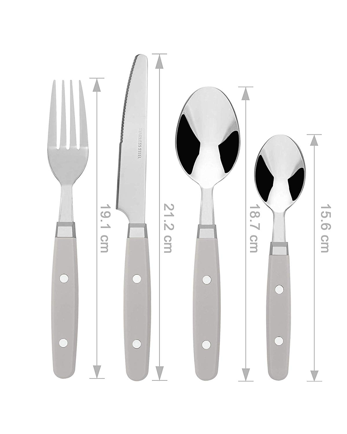Bon Henley 16-Piece Stainless Steel Cutlery Set - Grey