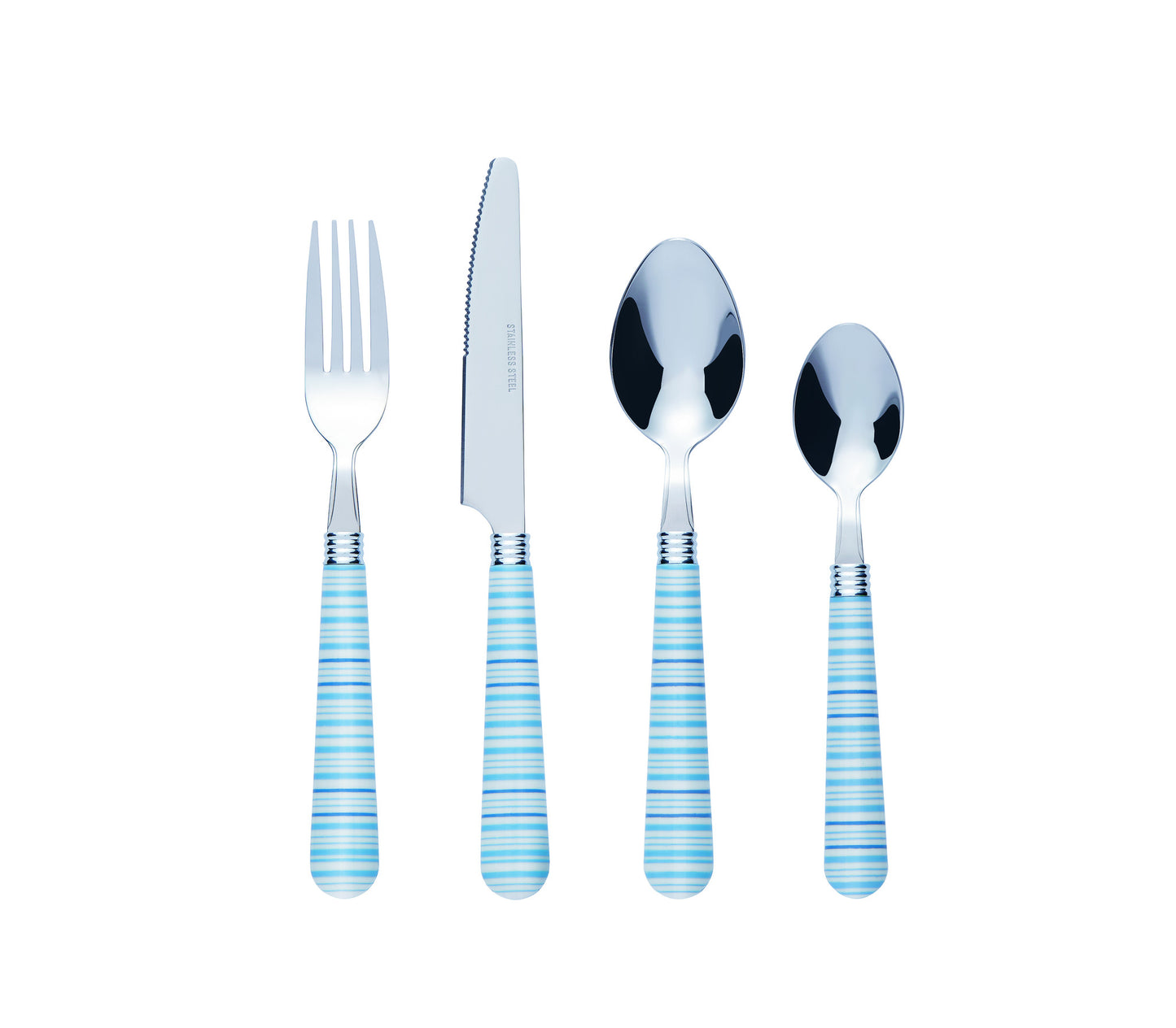 Bon Halter 24-Piece Stainless Steel Cutlery Set - Blue Stripe